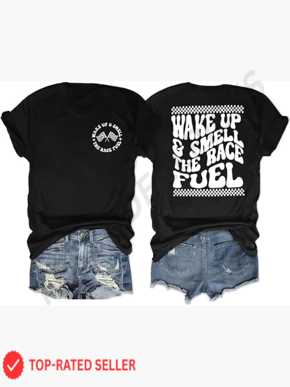 Womens Racing T Shirt Start Your Engines Checkered Flag Race Day Short Sleeve